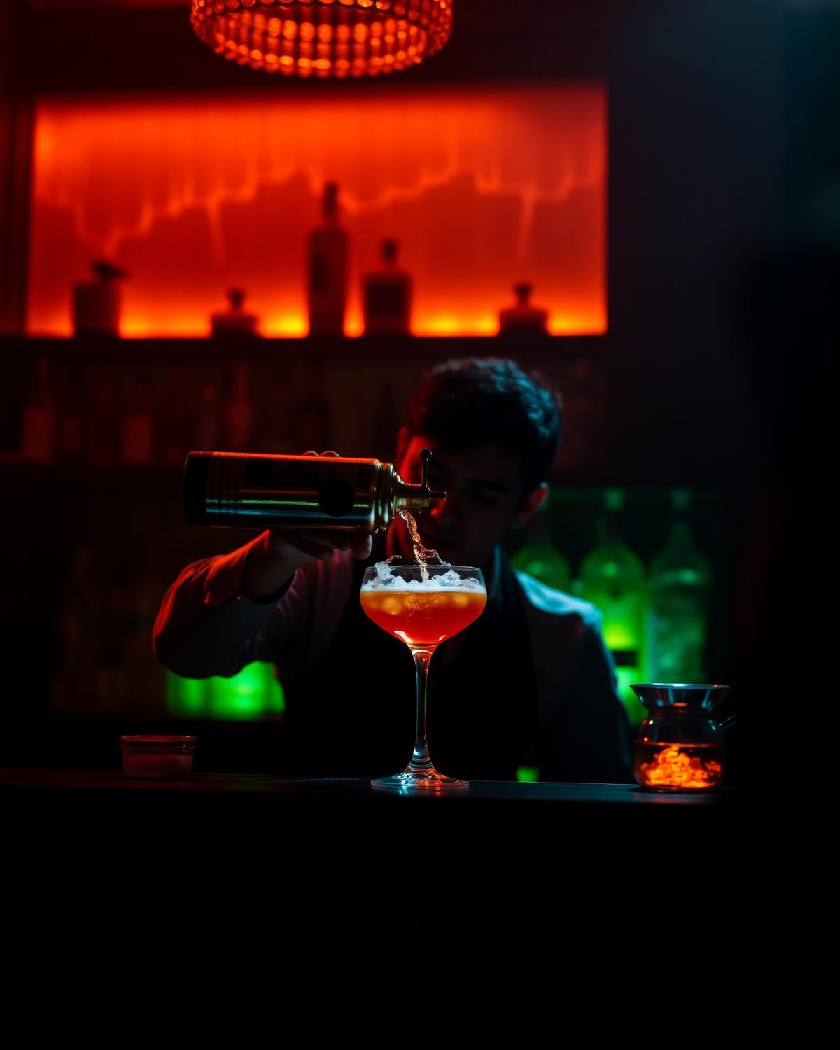Bartender preparing a signature cocktail at Centro Nightclub